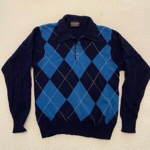 Brooks Brothers Blue Argyle Sweater Pullover